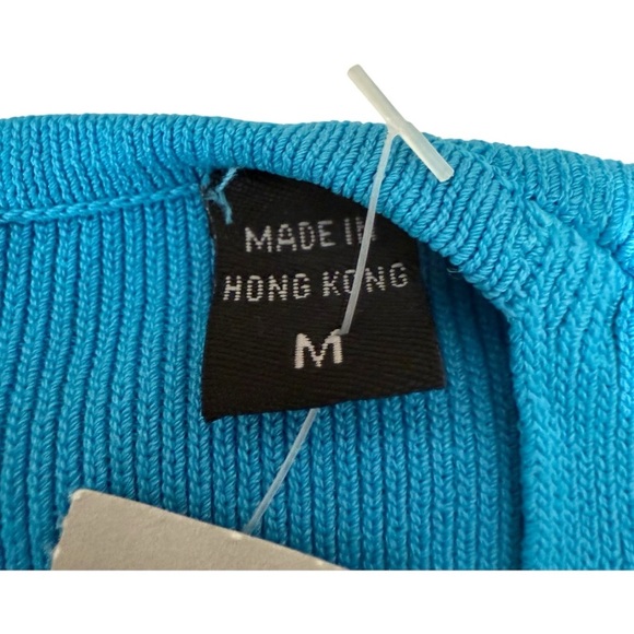 Vintage Lillie Rubin Blue Sleeveless Lace-Up Knit Top Size M Y2K Deadstock NWT - Picture 10 of 12